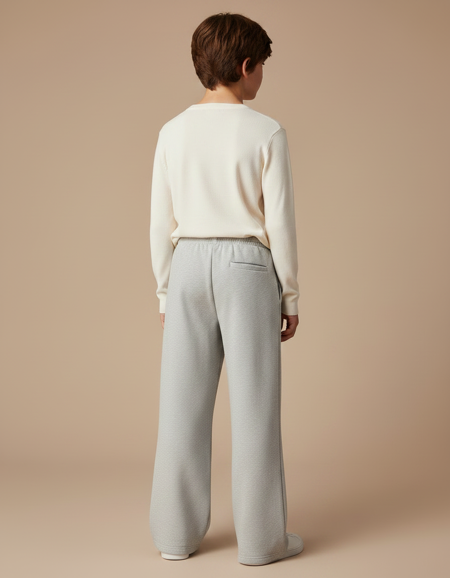 Pantalon Gris Large Ample Droit Confortable - Molleton - vue 2