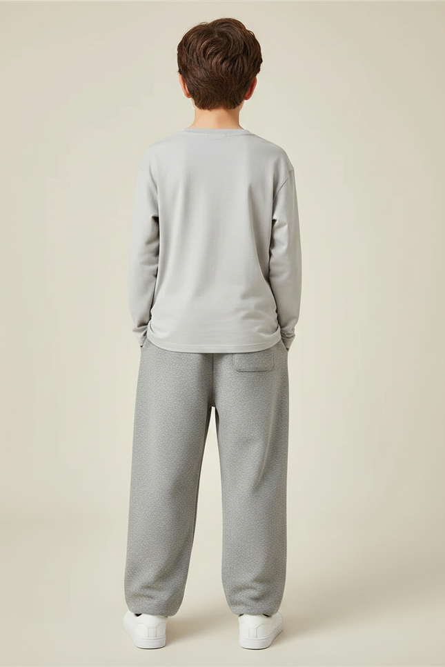 Pantalon Gris Ample Sport Molletonné Garçon - vue 2