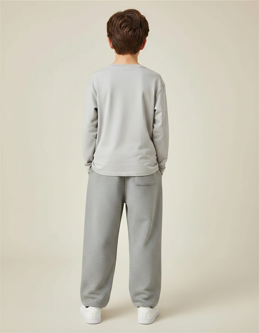 Pantalon Gris Ample Sport Molletonné Garçon - vue 2