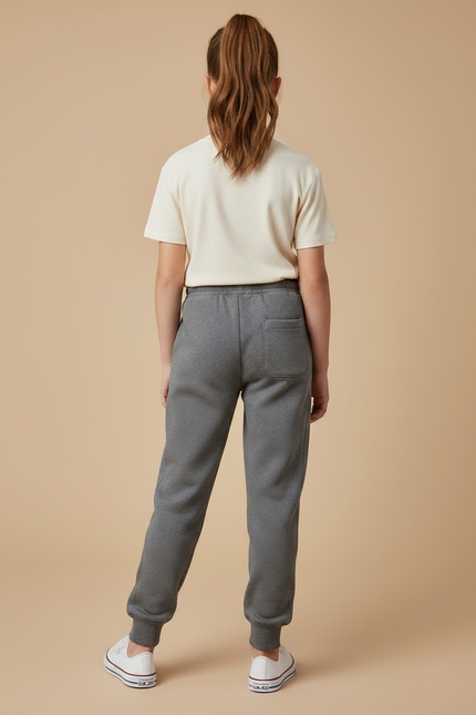 Pantalon Gris Molletonné Confortable Décontracté Fille - vue 2