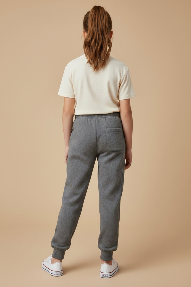 Pantalon Gris Molletonné Confortable Décontracté Fille - vue 2