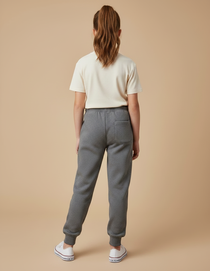 Pantalon Gris Molletonné Confortable Décontracté Fille - vue 2