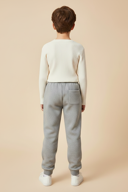 Pantalon Gris Molletonné Confortable Décontracté Enfant - vue 2