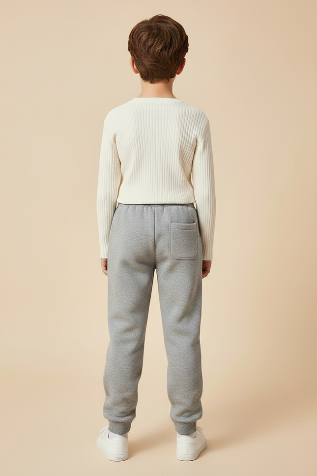 Pantalon Gris Molletonné Confortable Décontracté Enfant - vue 2