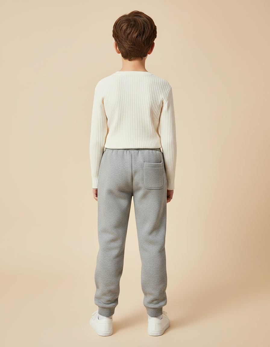Pantalon Gris Molletonné Confortable Décontracté Enfant - vue 2