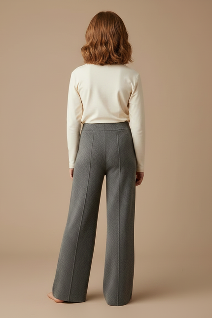 Pantalon Gris Ample Droit Confortable Enfant - Maille - vue 2