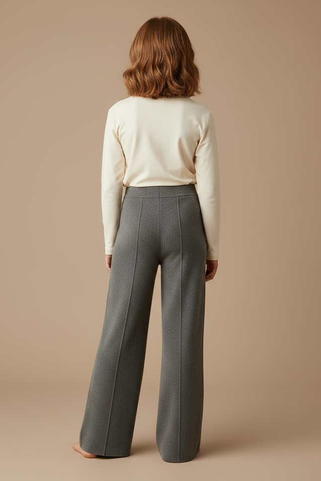 Pantalon Gris Ample Droit Confortable Enfant - Maille - vue 2