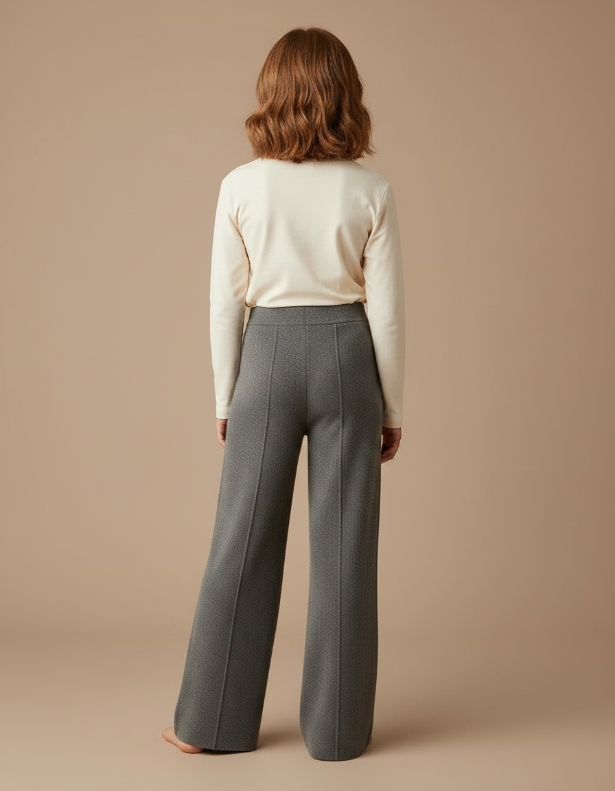 Pantalon Gris Ample Droit Confortable Enfant - Maille - vue 2