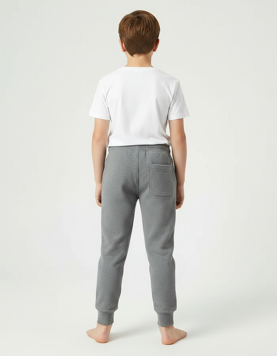 Pantalon Gris Coton Molletonné Confortable Enfant - vue 2