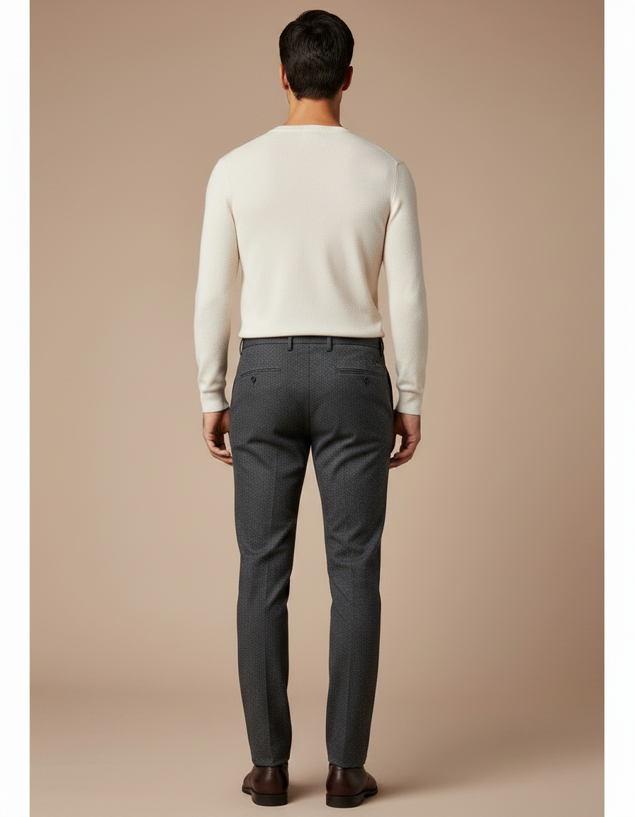 Pantalon Tailoring Gris - Laine - vue 2