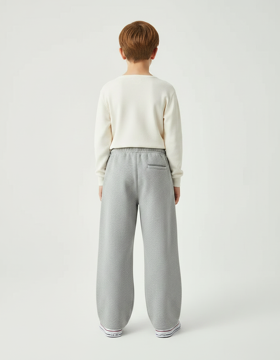 Pantalon Gris Ample Décontracté Coton Sport - Molleton - vue 2