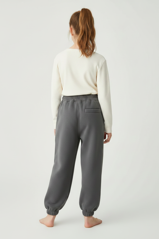 Pantalon Gris Molletonné Ample Confortable Enfant Maison - vue 2