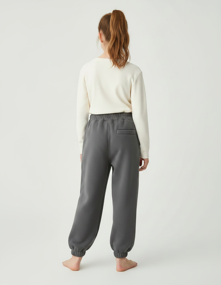 Pantalon Gris Molletonné Ample Confortable Enfant Maison - vue 2