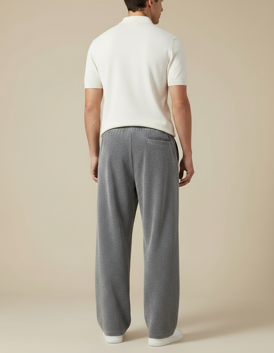 Pantalon Gris Ample Velours Décontracté Homme - vue 2