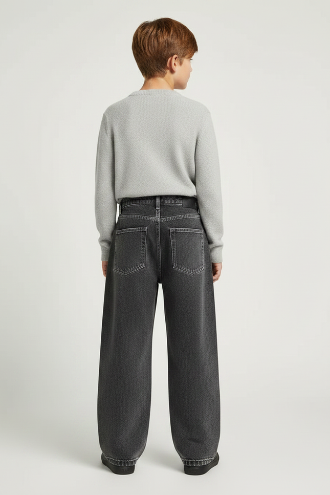 Pantalon Gris Ample Décontracté Denim Garçon - Jean - vue 2