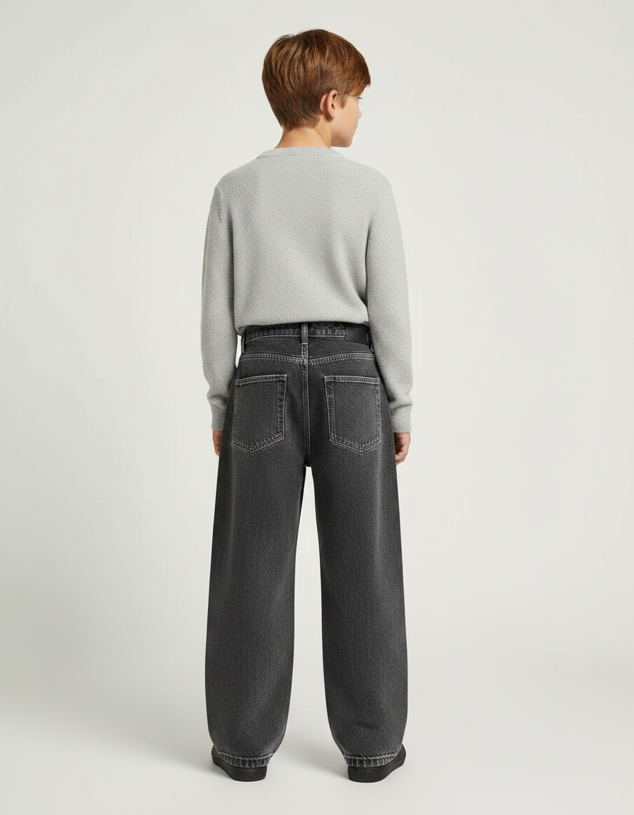 Pantalon Gris Ample Décontracté Denim Garçon - Jean - vue 2