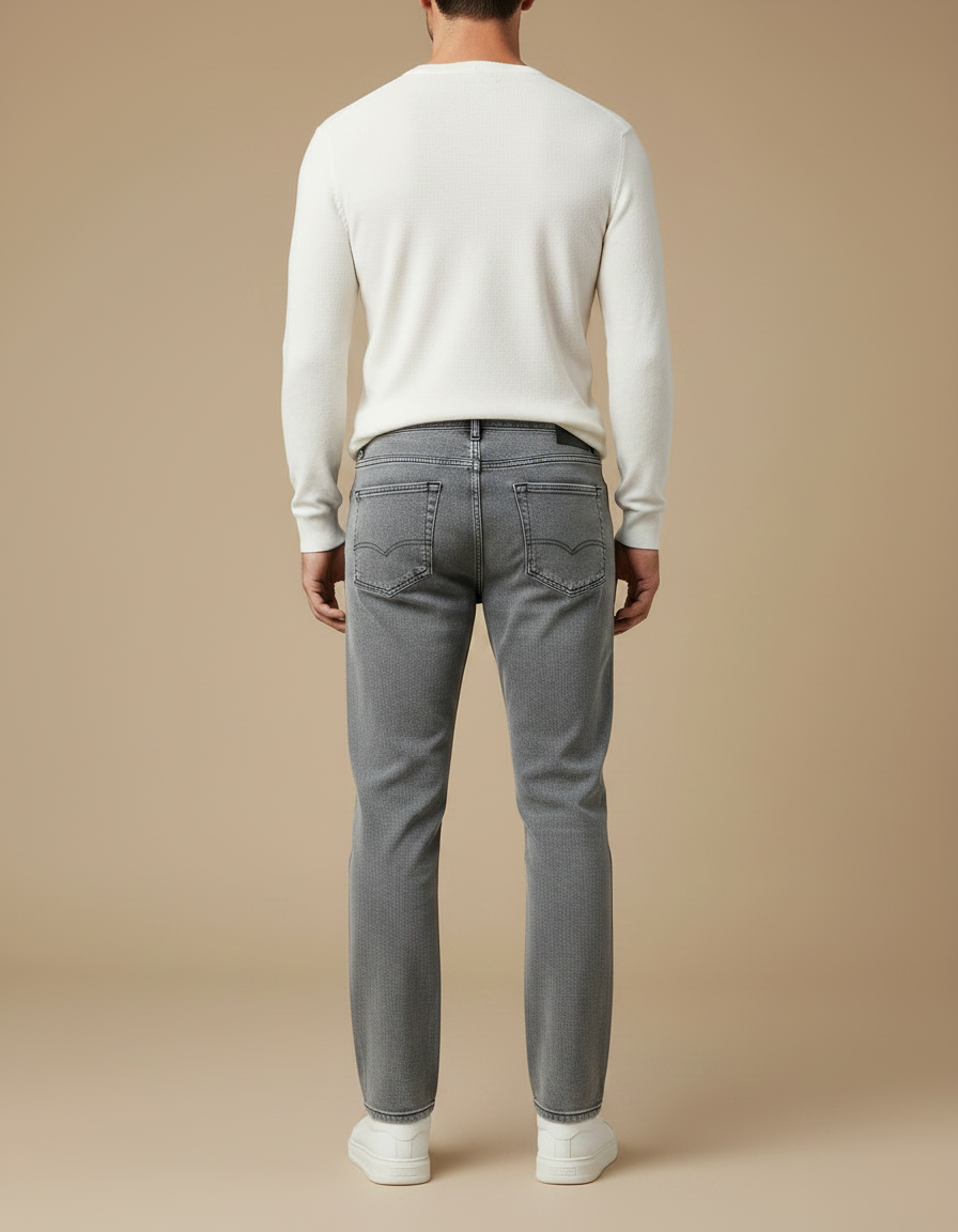 Pantalon Gris Slim Homme Décontracté Non-Stretch - Jean - vue 2