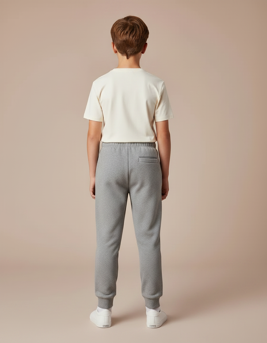 Pantalon Gris Jogger Molletonné Confortable Enfant Sport - vue 2