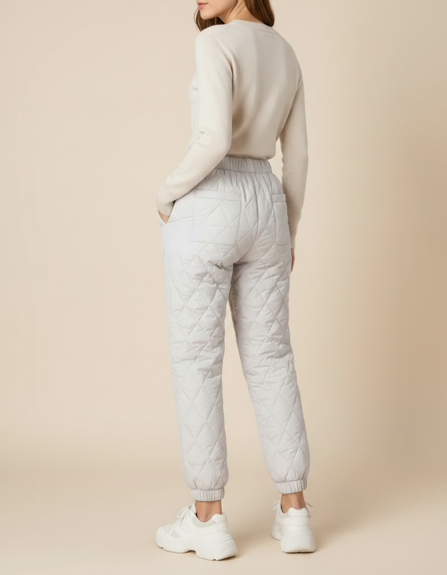 Pantalon Gris Matelassé Ample Chaud Hiver - Polyester - vue 2