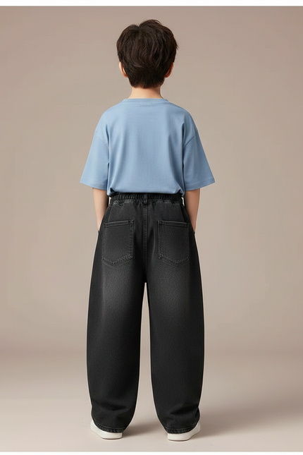 Pantalon Gris Denim Large Décontracté Garçon - Jean - vue 2