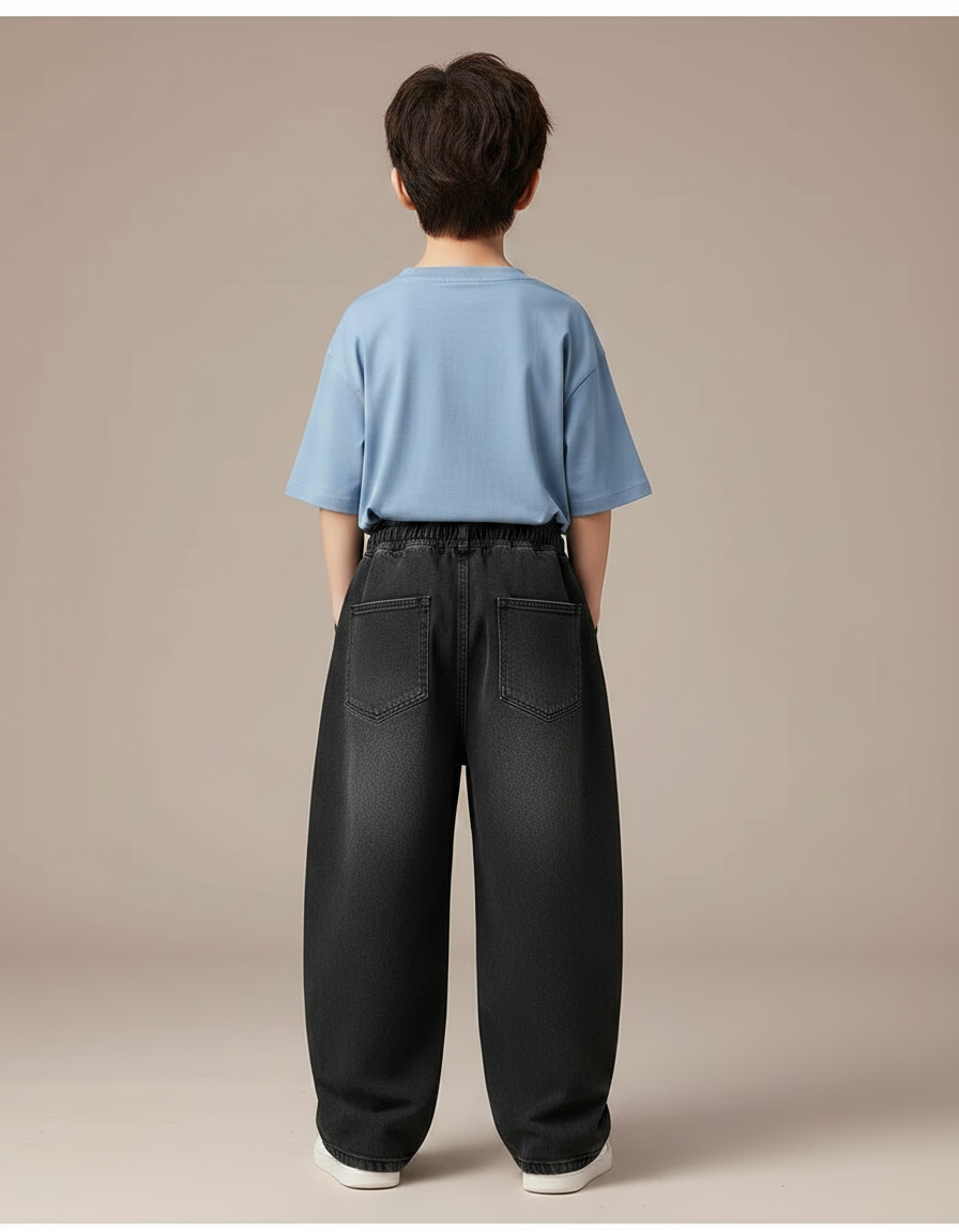Pantalon Gris Denim Large Décontracté Garçon - Jean - vue 2
