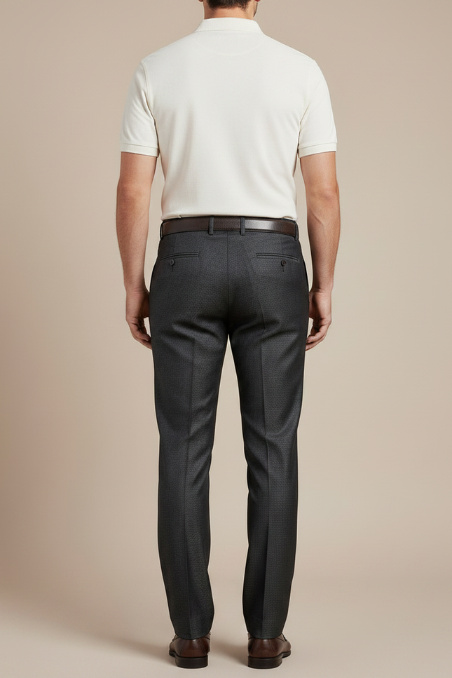 Pantalon Gris Homme Droit Élégant Discret Business - Laine - vue 2