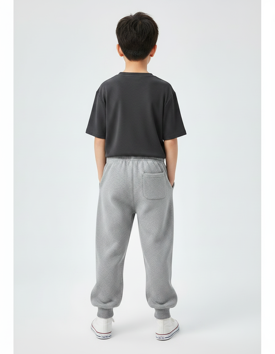 Pantalon Gris En Molleton Confortable Ample Enfant - vue 2