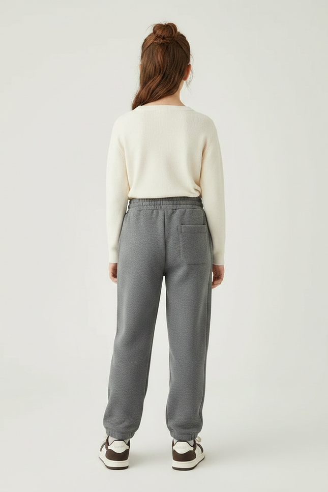 Pantalon Gris Molletonné Imprimé Mickey Enfant Cordon - vue 2