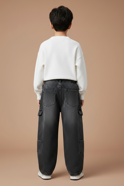 Pantalon Gris Ample Cargo Décontracté Garçon - Jean - vue 2