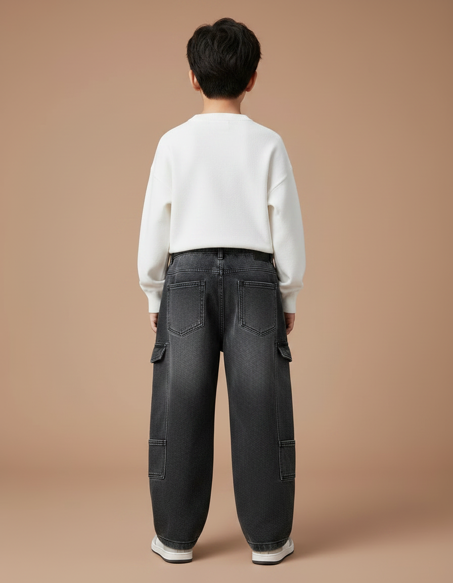 Pantalon Gris Ample Cargo Décontracté Garçon - Jean - vue 2