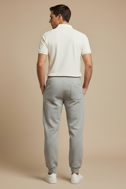 Pantalon Gris Jogging Coton Confortable Décontracté - Molleton - vue 2