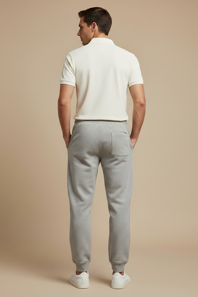 Pantalon Gris Jogging Coton Confortable Décontracté - Molleton - vue 2