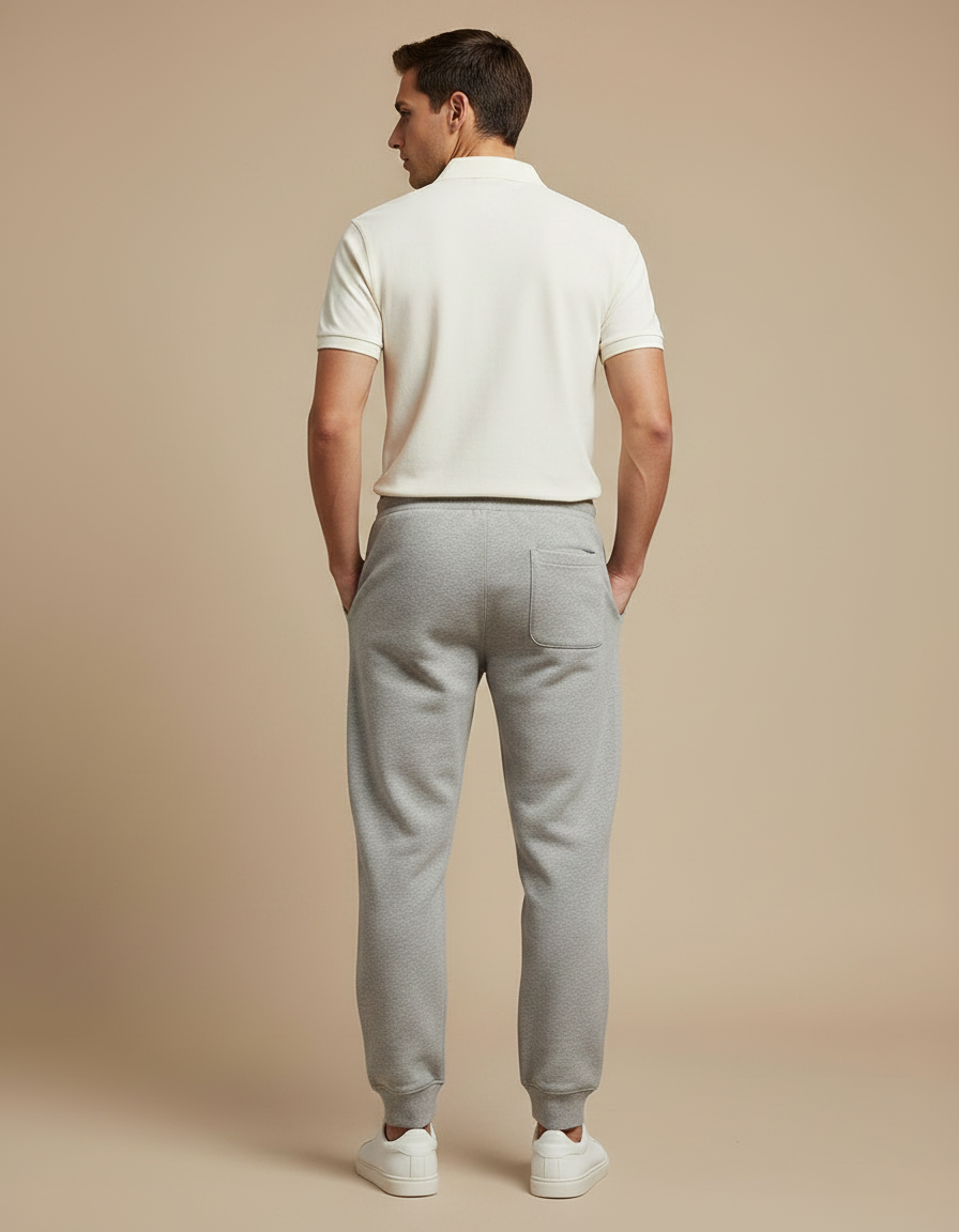Pantalon Gris Jogging Coton Confortable Décontracté - Molleton - vue 2