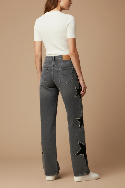 Pantalon Gris Strass - Jean - vue 2
