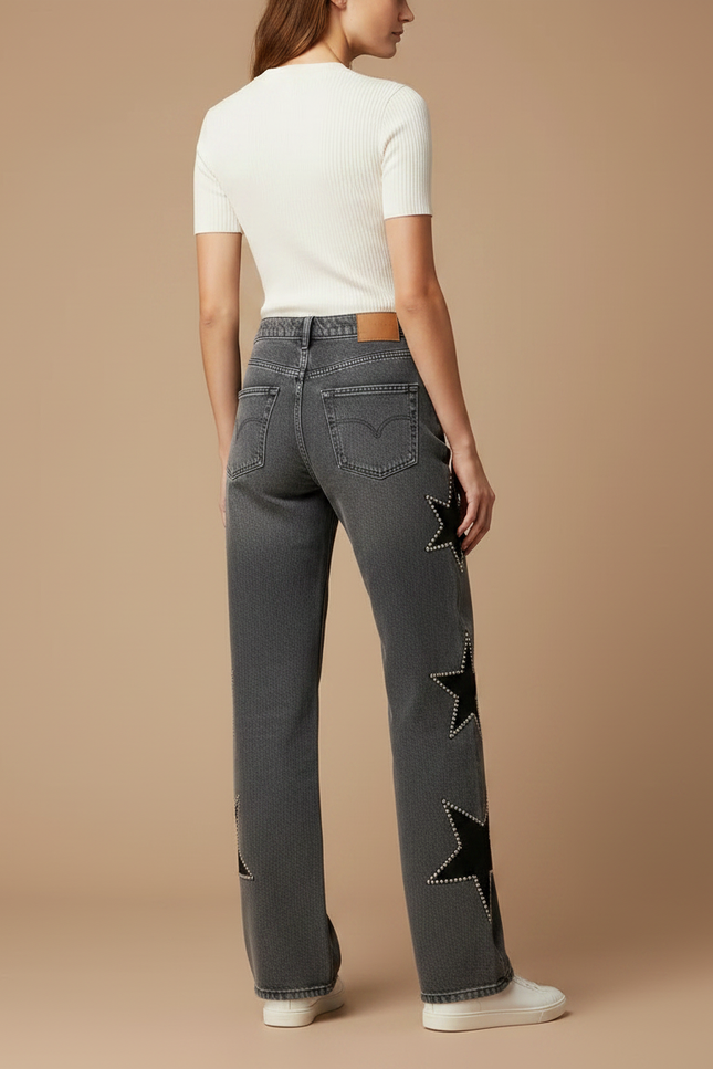 Pantalon Gris Strass - Jean - vue 2