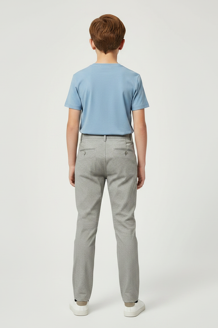 Pantalon Gris Décontracté Droit Coton Garçon - vue 2