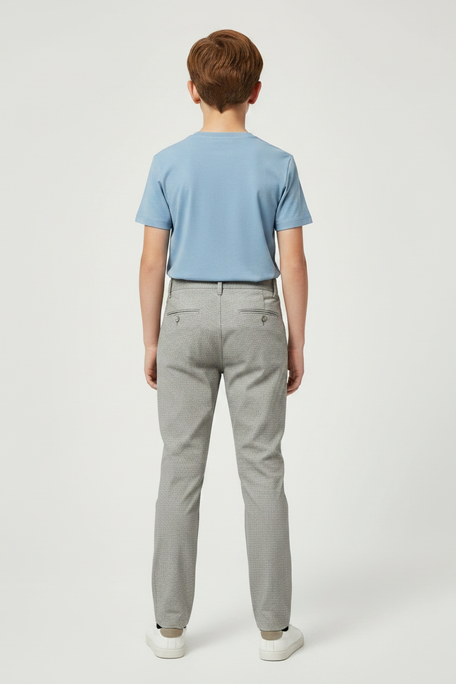 Pantalon Gris Décontracté Droit Coton Garçon - vue 2