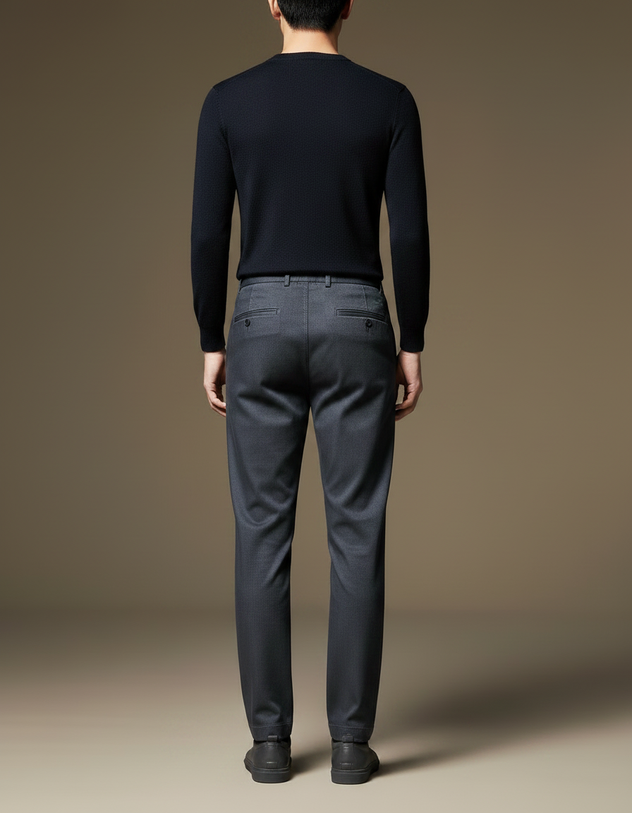 Pantalon Carotte Gris Homme - Laine - vue 2