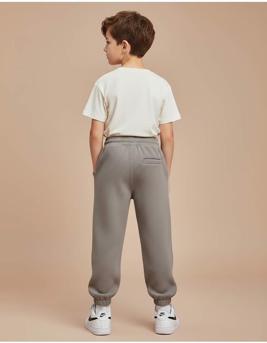 Pantalon Gris Molletonné Ample Décontracté Garçon Sportif - vue 2
