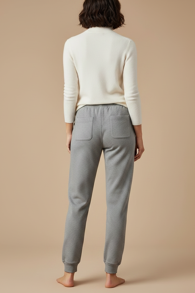 Pantalon Gris Taille Elastique Femme - Molleton - vue 2