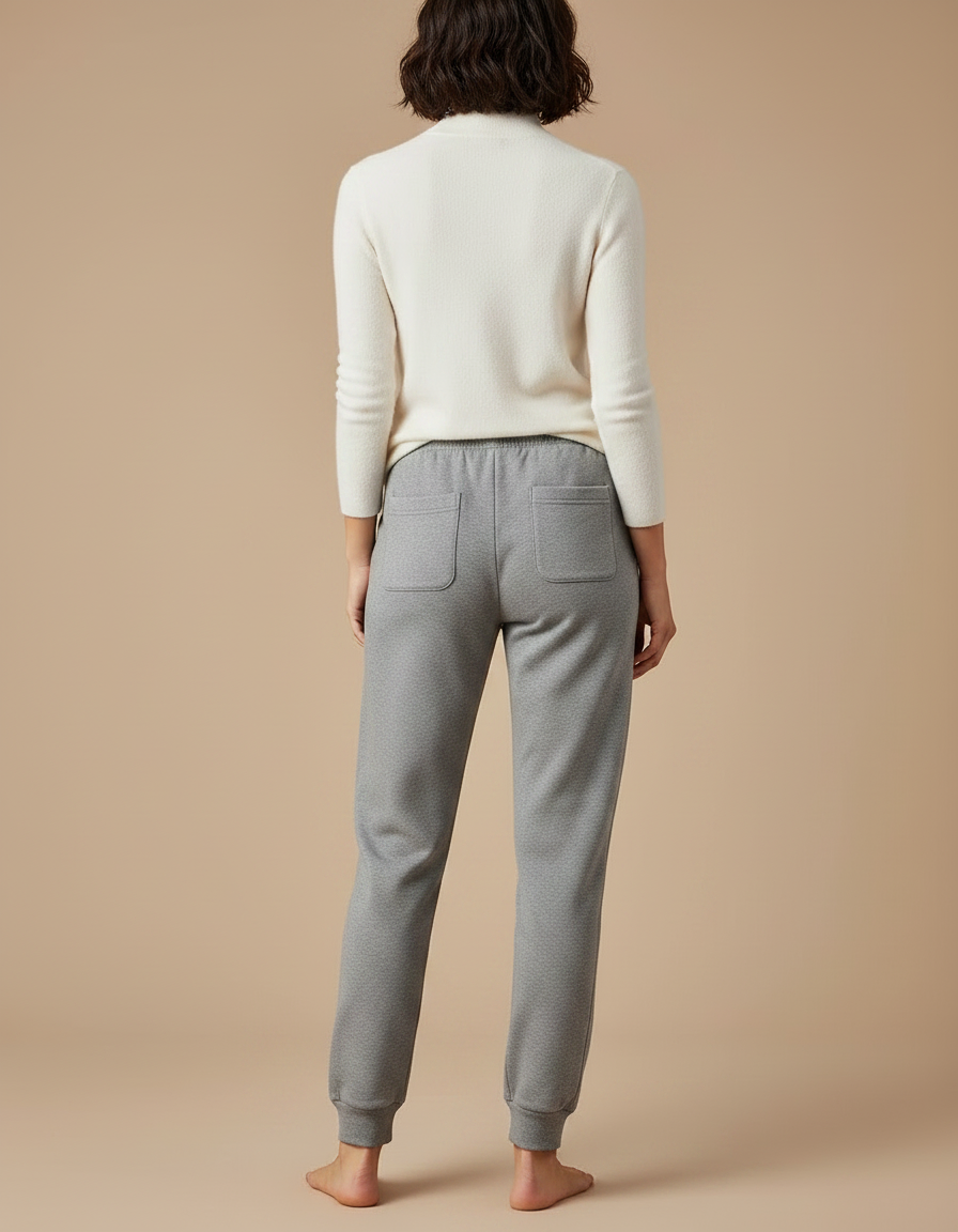 Pantalon Gris Taille Elastique Femme - Molleton - vue 2