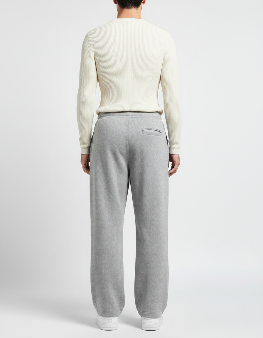 Pantalon Gris Cargo Ample Molletonné Décontracté Homme - vue 2