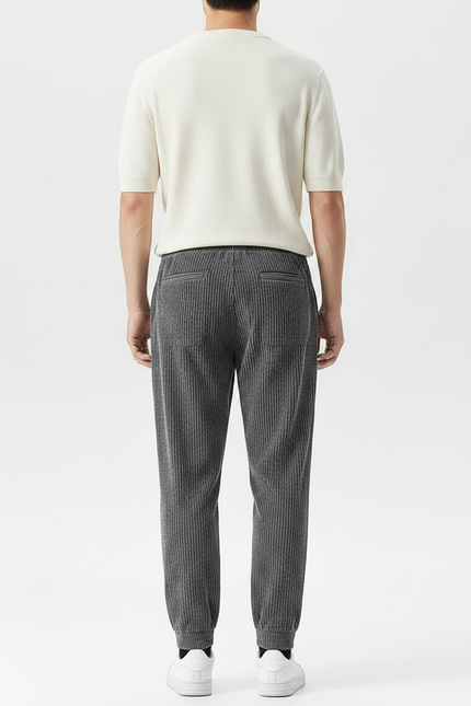 Pantalon Baggy Homme Gris - Cordé - vue 2