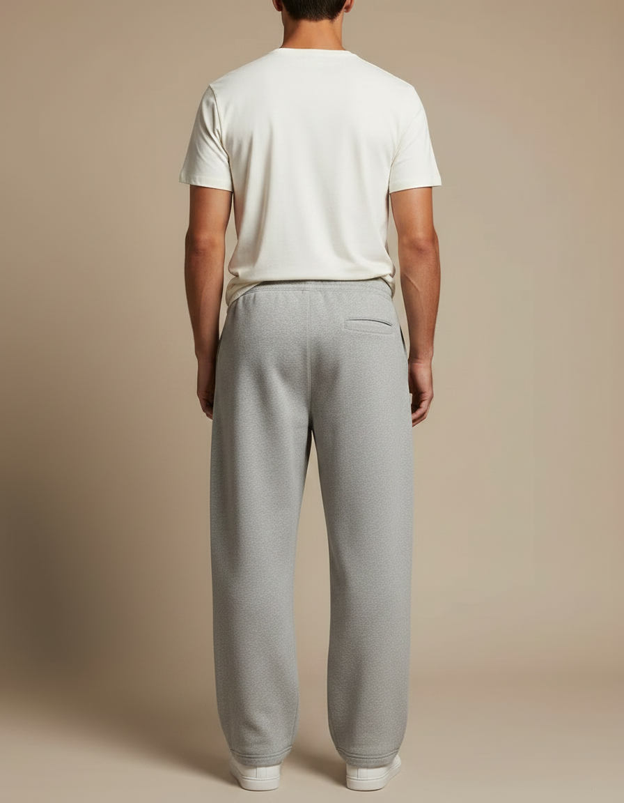 Pantalon Gris Molletonné Ample Décontracté Homme - vue 2