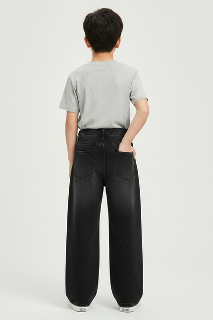 Pantalon Gris Large Décontracté Denim Garçon - Jean - vue 2