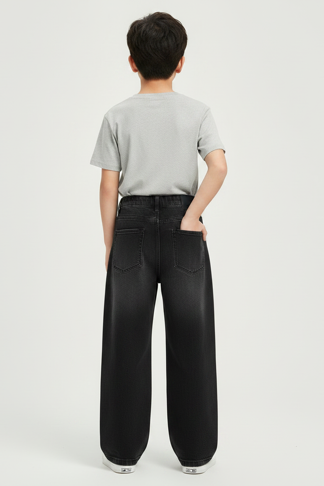 Pantalon Gris Large Décontracté Denim Garçon - Jean - vue 2