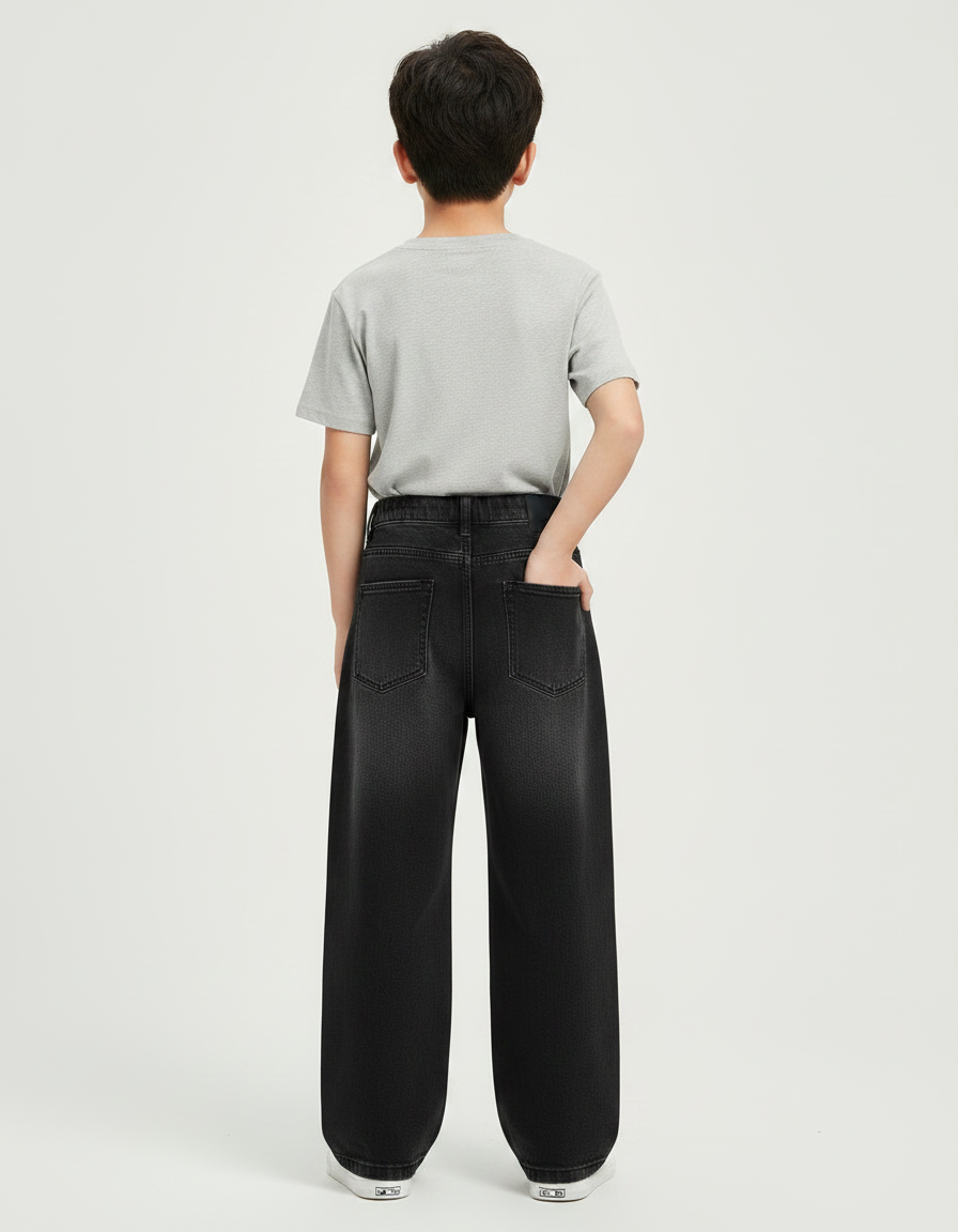 Pantalon Gris Large Décontracté Denim Garçon - Jean - vue 2