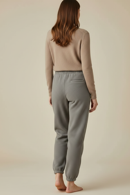 Pantalon Gris Polaire Épais Décontracté Cordon - Molleton - vue 2