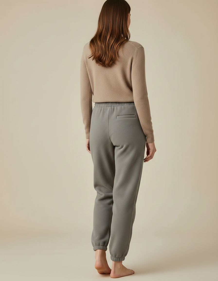 Pantalon Gris Polaire Épais Décontracté Cordon - Molleton - vue 2