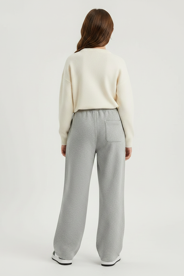 Pantalon Gris Large Sport Décontracté Coton Enfant - Molleton - vue 2